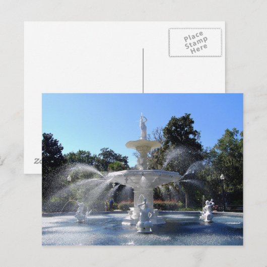 Forsyth Park Fountain, Savannah, Georgia, Briefkaa Briefkaart (Voorkant / Achterkant)