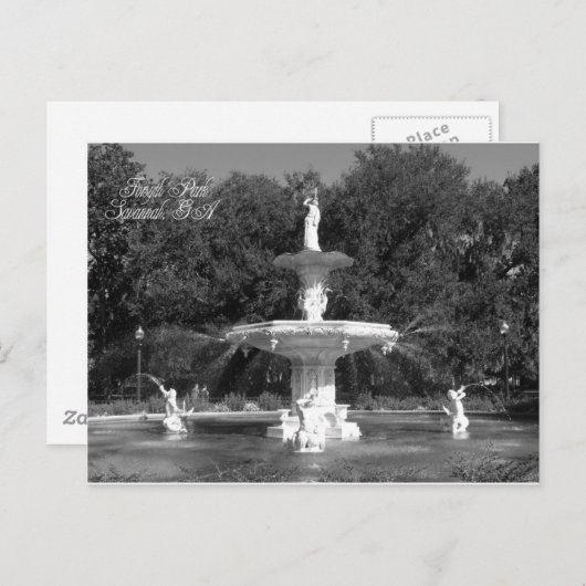 Forsyth Park Fountain Savannah, Georgia Briefkaart (Voorkant / Achterkant)