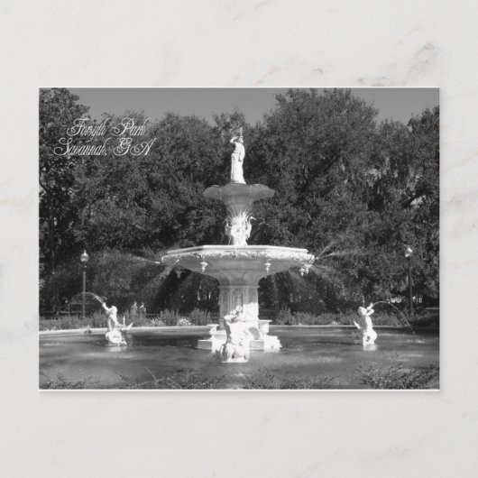 Forsyth Park Fountain Savannah, Georgia Briefkaart (Voorkant)