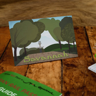 Forsyth Park in Savannah, Georgia Briefkaart