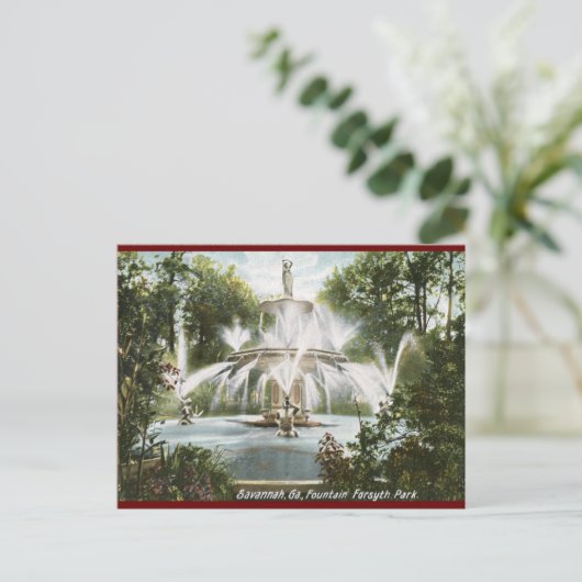 Forsyth Park, Savannah 1906 Briefkaart (Staand voorkant)
