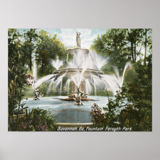 Forsyth Park, Savannah 1906  Poster (Voorkant)