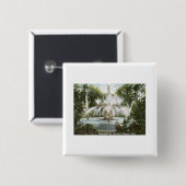 Forsyth Park, Savannah 1906 Vierkante Button 5,1 Cm (Voorkant /achterkant)