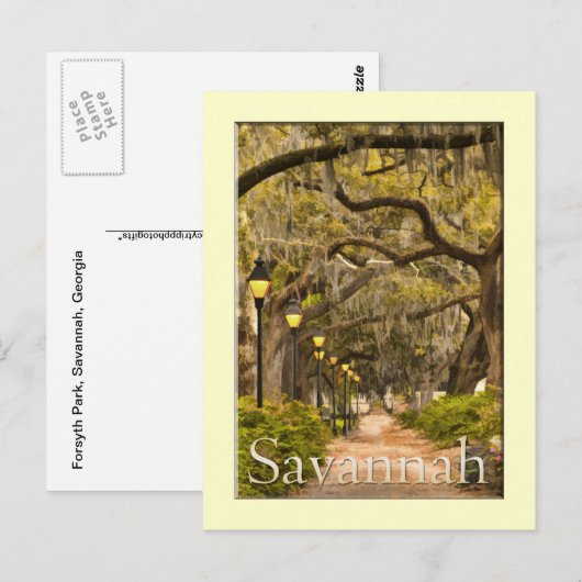 Forsyth Park - Savannah, GA Briefkaart (Voorkant / Achterkant)