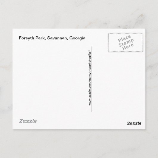 Forsyth Park - Savannah, GA Briefkaart (Achterkant)