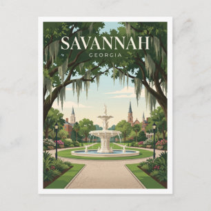 Forsyth Park Savannah Georgia Briefkaart