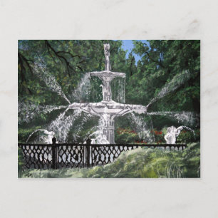 Forsyth Park Waterfontein Savannah Georgia GA Briefkaart