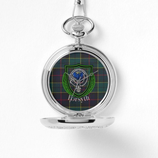 Forsyth Schotse Clan Tartan & Crest Horloge (Voorkant)