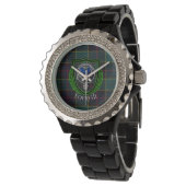 Forsyth Schotse Clan Tartan & Wapen Horloge (Gekanteld)