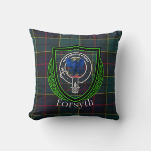 Forsyth Schotse Clan Tartan & Wapen Kussen
