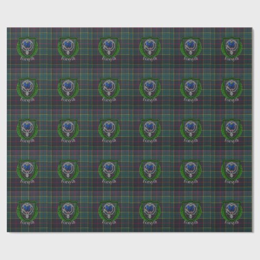Forsyth Scottish Clan Tartan & Crest Cadeaupapier (Vlak)