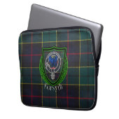Forsyth Scottish Clan Tartan & Crest Laptop Sleeve (Voorkant Links)