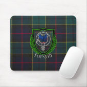 Forsyth Scottish Clan Tartan & Crest Muismat (Met muis)