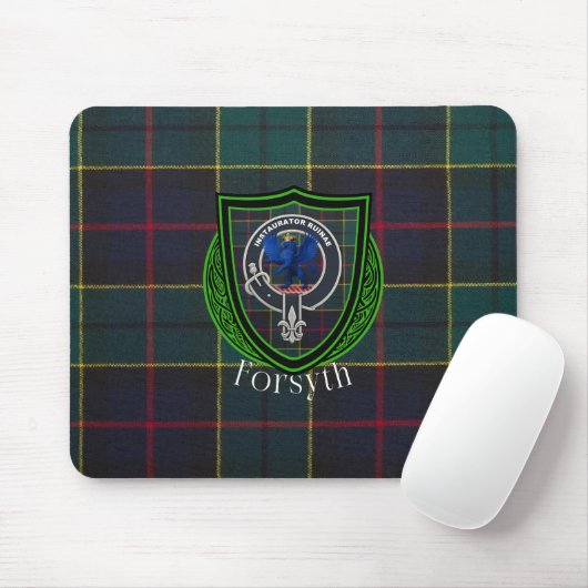 Forsyth Scottish Clan Tartan & Crest Muismat (Met muis)