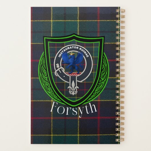 Forsyth Scottish Clan Tartan & Crest Planner (Achterkant)