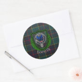 Forsyth Scottish Clan Tartan & Crest Ronde Sticker (Envelop)
