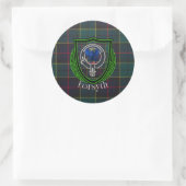 Forsyth Scottish Clan Tartan & Crest Ronde Sticker (Tas)