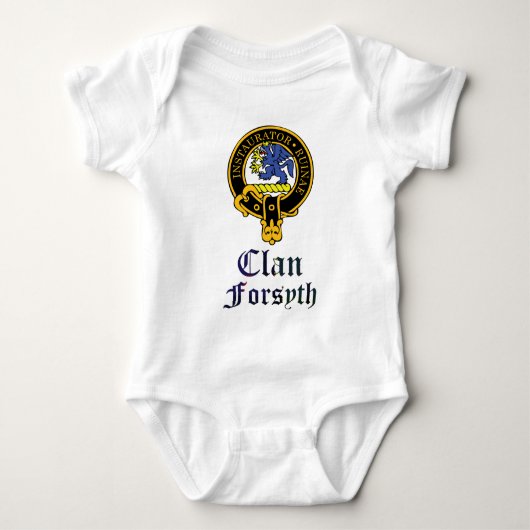 Forsyth scottish crest and tartan clan name romper (Voorkant)