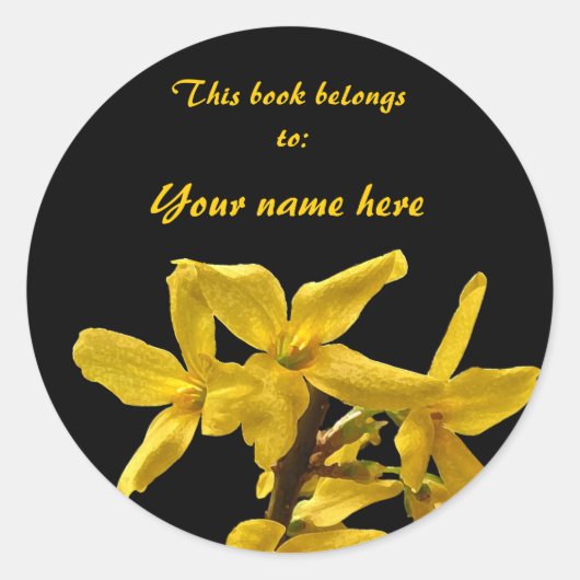 Forsythia Bookplate Sticker (Voorkant)