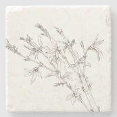 Forsythia Branch Stone Onderzetter (Voorkant)