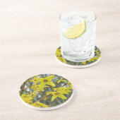 Forsythia in de lente zandsteen onderzetter (Zijkant)