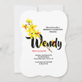 Forsythia Letter Invitation (JOUW NAAM) Kaart (Voorkant)
