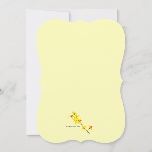 Forsythia Letter Invitation (JOUW NAAM) Kaart (Achterkant)