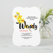 Forsythia Letter Invitation (JOUW NAAM) Kaart (Staand voorkant)