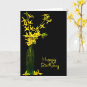 Forsythia verjaardagsbouquet kaart (Gele Bloem)