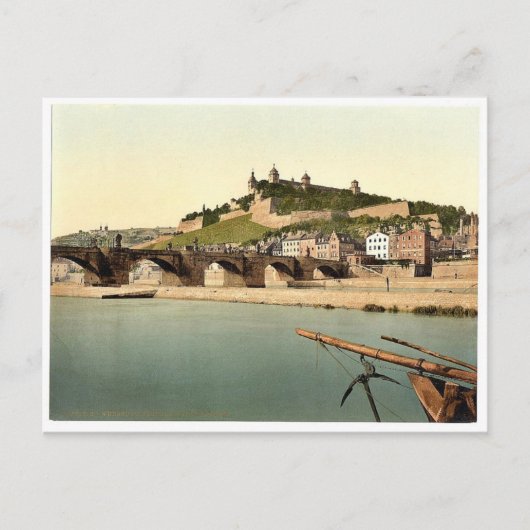 Fort and old bridge, Wurzburg, Beieren, Duitsland Briefkaart (Voorkant)