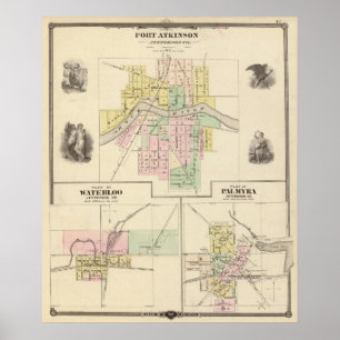 Fort Atkinson, Waterloo en Palmyra, Jefferson Co. Poster