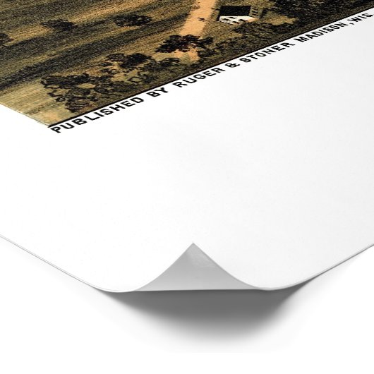 Fort Atkinson, WI Panoramic Map - 1870 Poster (Hoek)