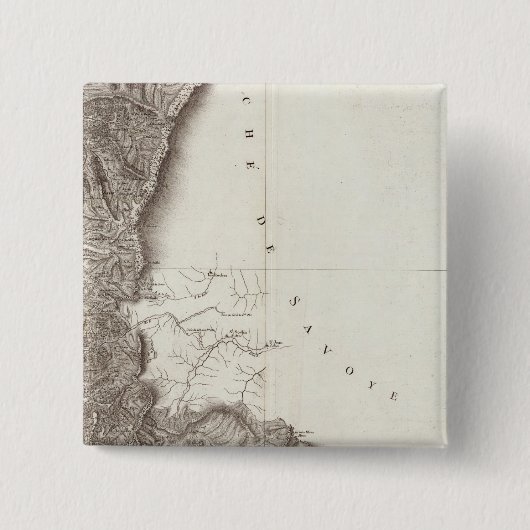 Fort Barraux Vierkante Button 5,1 Cm (Voorkant)