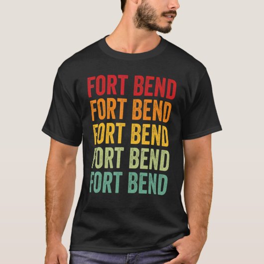 Fort Bend County Texas Rainbow Text Design T-shirt (Voorkant)