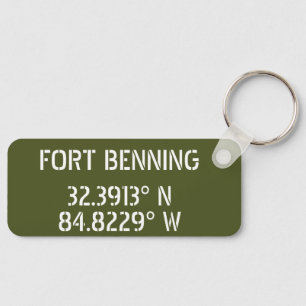 Fort Benning breedtegraad lengtegraad Sleutelhanger