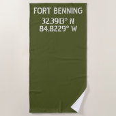 Fort Benning Breedtegraad Lengtegraad Strandlaken (Voorkant)