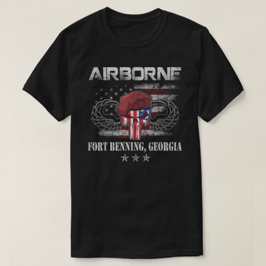 Fort Benning GA Army BaseAirborne Tshirt, Veterans T-shirt (Design voorkant)