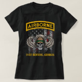Fort Benning GA US Airborne Paratrooper Div Veter T-shirt (Design voorkant)