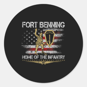 Fort Benning is de thuisbasis van de infanterie sc Ronde Sticker