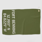 Fort Benning Latitude Lengtegraad Golfhanddoek (Horizontaal)