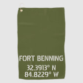 Fort Benning Latitude Lengtegraad Golfhanddoek (Voorkant)