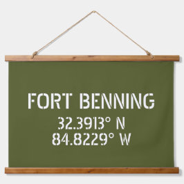 Fort Benning Latitude Lengtegraad Hangend Wandkleed