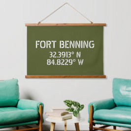 Fort Benning Latitude Lengtegraad Hangend Wandkleed