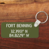 Fort Benning Latitude Lengtegraad Sleutelhanger (Voorkant)