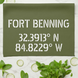 Fort Benning Latitude Lengtegraad Theedoek