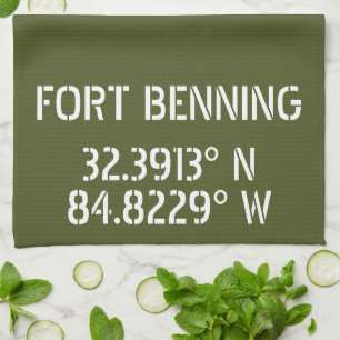 Fort Benning Latitude Lengtegraad Theedoek