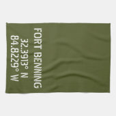 Fort Benning Latitude Lengtegraad Theedoek (Horizontaal)