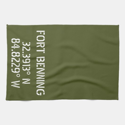 Fort Benning Latitude Lengtegraad Theedoek (Horizontaal)