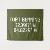 Fort Benning Latitude Lengtegraad Wandkleed (Voorkant (horizontaal))