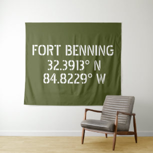 Fort Benning Latitude Lengtegraad  Wandkleed